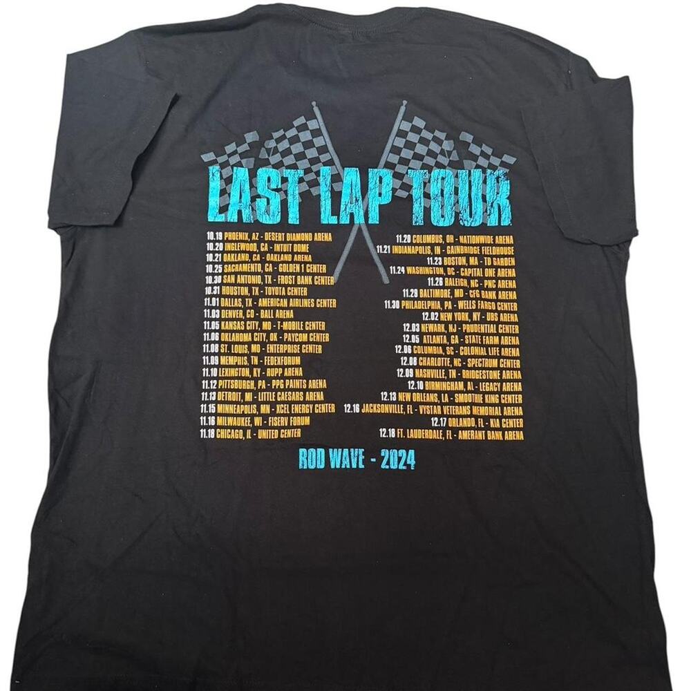 Rod Wave Last Lap Tour T shirt Size XL Men's Women's Unisex Tour Tee